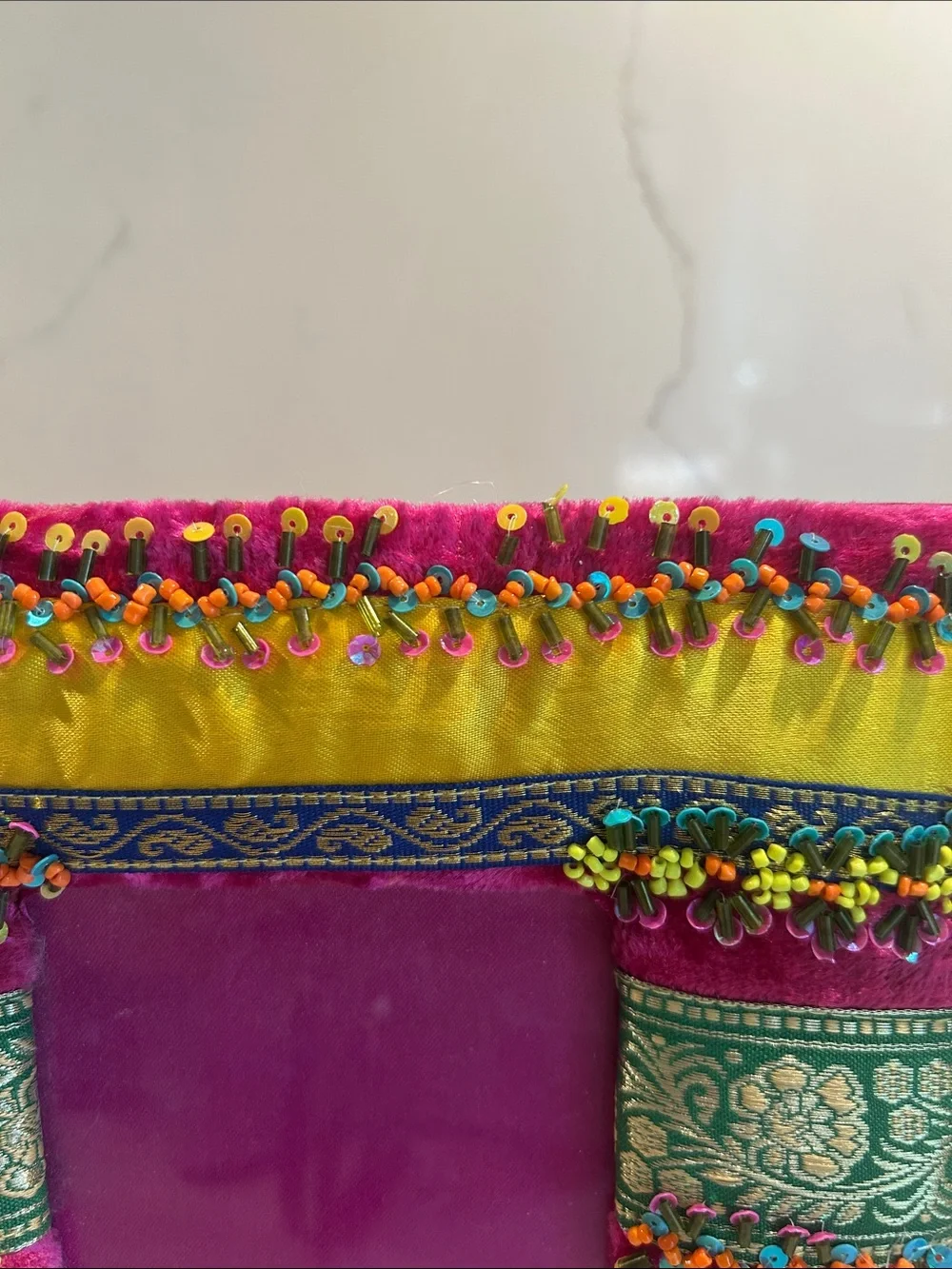 Anthro inspired Colorful Embellished Velvet Photo Frame